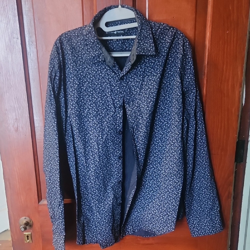 Beverly Hills Polo Club Dark Blue Floral Shirt